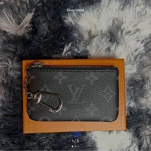 LV Black Leather Key And Coin Pouch. Brand New, no box or tags